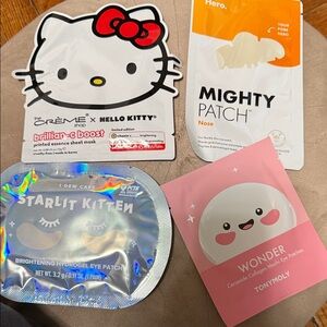 Hello Kitty Brilliant C boost Mask,Mighty Patch Nose,Starlit Kitten& Wonder eye